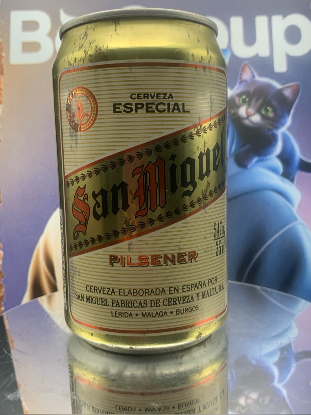 Vintage Beer Can San Miguel Lager Beer Pilsner Cerveza Pull Tab Empty Aluminum